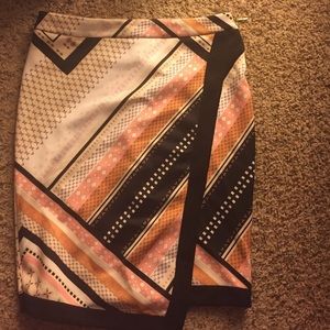 Tribal print wrap skirt
