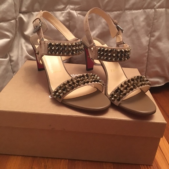 New Christian louboutin stud sandal heel with box
