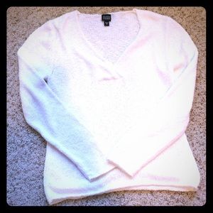 Eileen Fisher White Cotton V-neck sweater