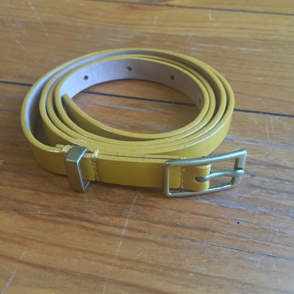 Yellow Leather J. Crew Belt S/M