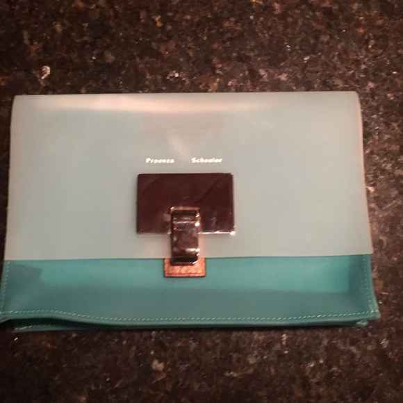 New with bag and card Proenza Schouler teal clutch