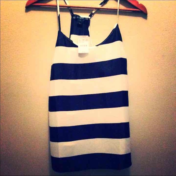 NWT JCrew Navy Striped Tank-size 4 /small