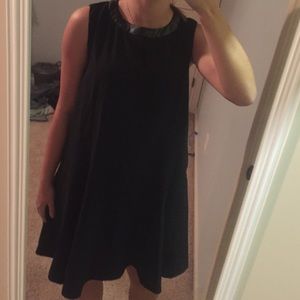 Black dress w/ leather accents- size small