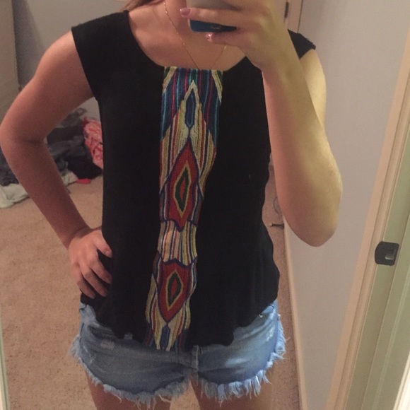 embroidered tank top- size small!!