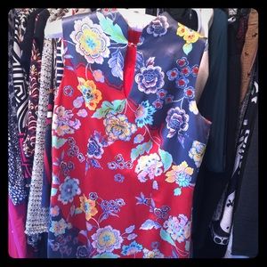 EUC David Meister silk shift dress