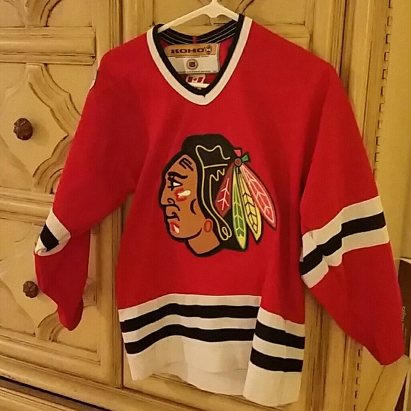 Kids authentic Blackhawk hockey jersey