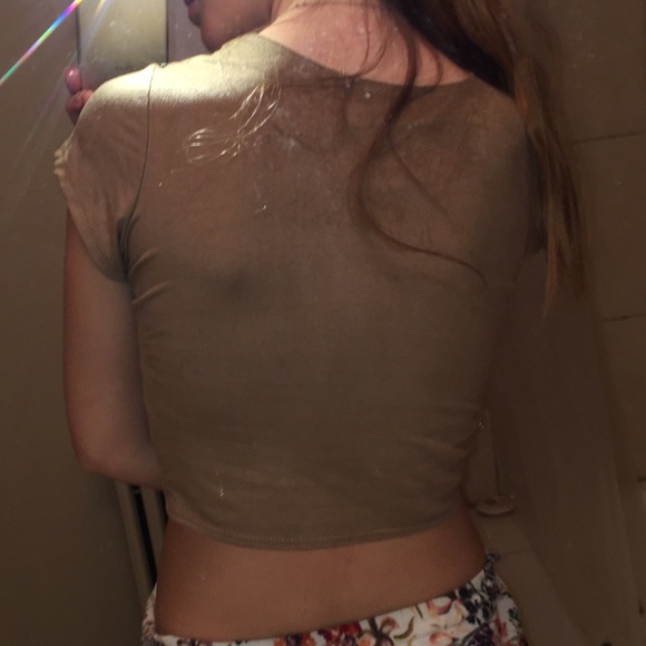 Tan suede crop top - Picture 2 of 2