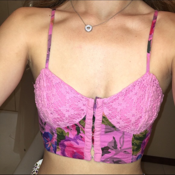 Urban floral pink crop top