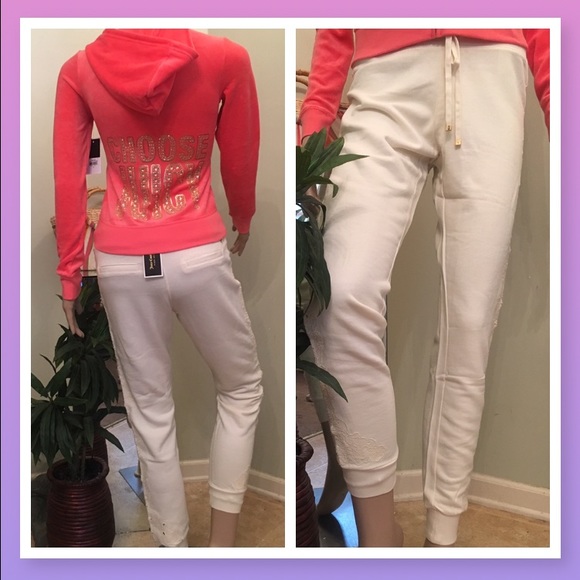Juicy Couture Pants - Juicy Couture Black Label Drawstring Terry joggers