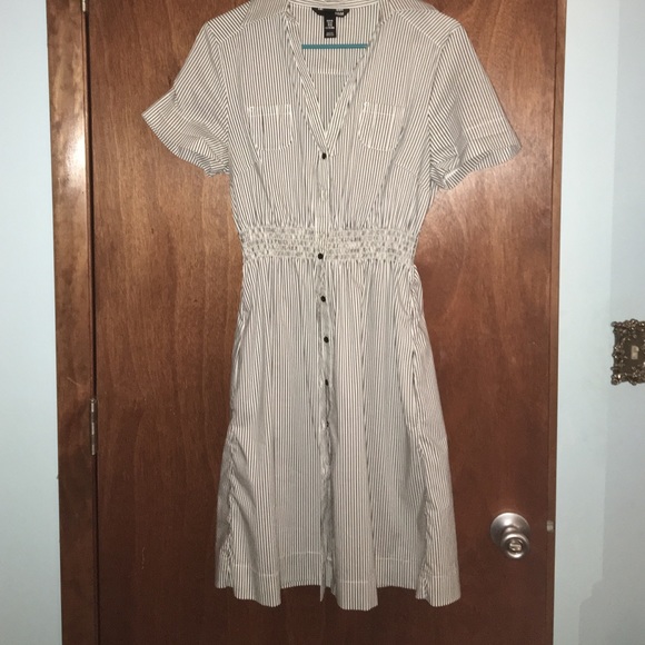 Black & white striped dress.