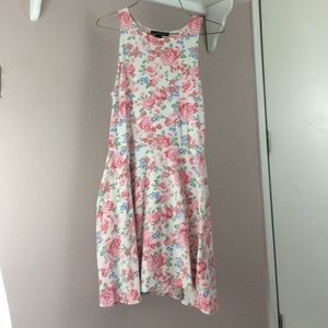 White and Pink Floral Spring Dress
