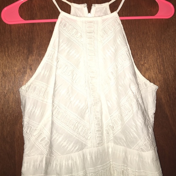 White, halter top dress.