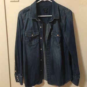 Jean material j crew shirt
