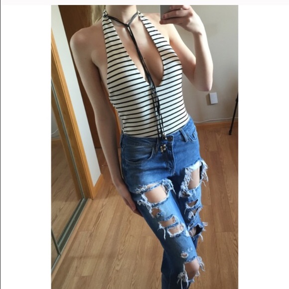 Striped Festival Choker Bodysuit - ASOS - Picture 3 of 5