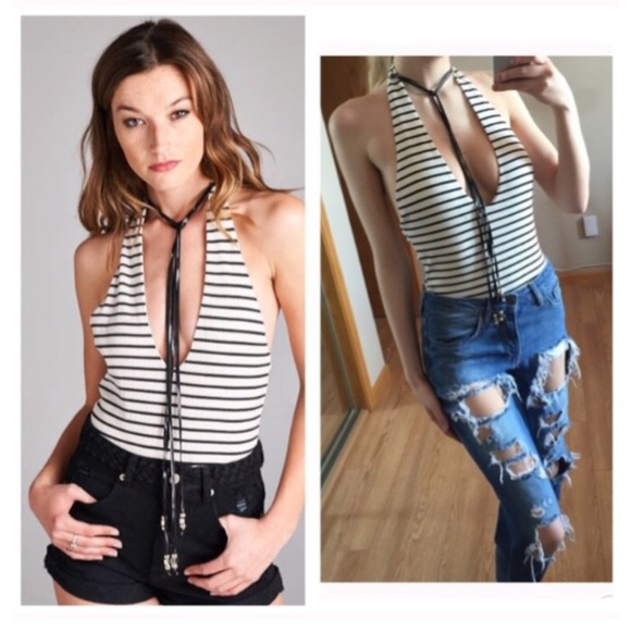 Striped Festival Choker Bodysuit - ASOS - Picture 2 of 5