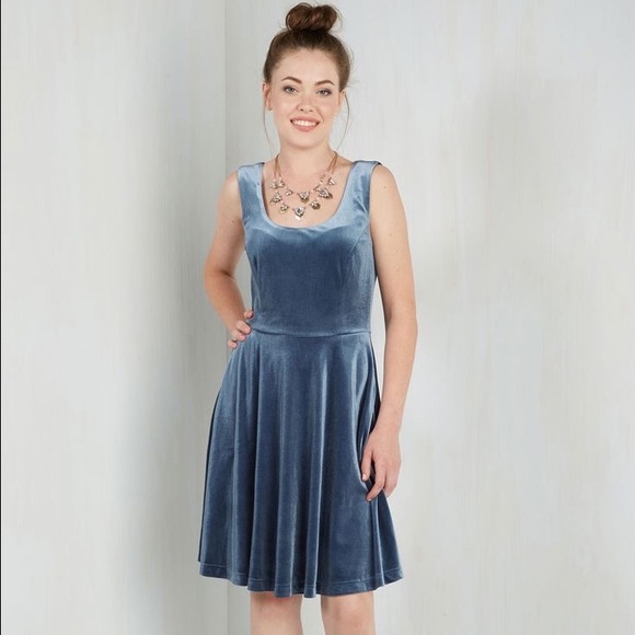 Modcloth "zesty festivities" dress in blue.
