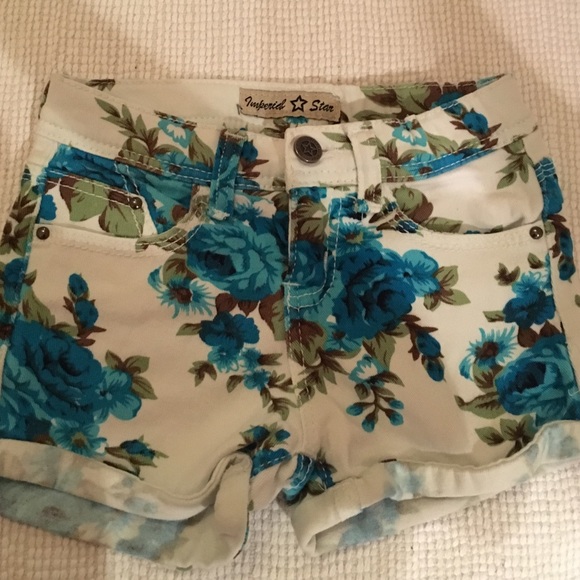 Floral jean shorts