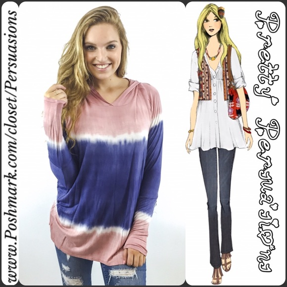 SOLD OUT 💞 NWT Tie Dyed Long Sleeve Hooded Top - Picture 2 of 4