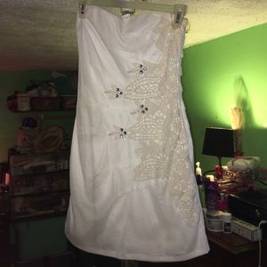 White short prom dress