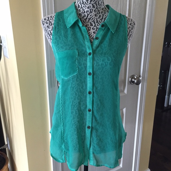 Free People 'We the Free' Collared Button Tank