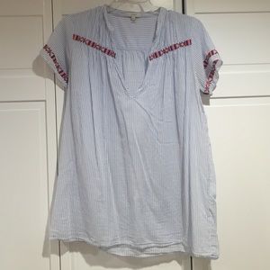 J. Crew tunic with Aztec stitched detail