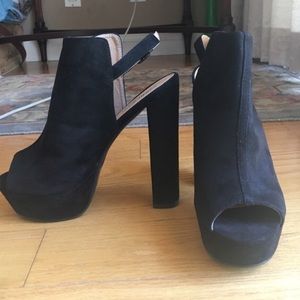 Peep toe block heels