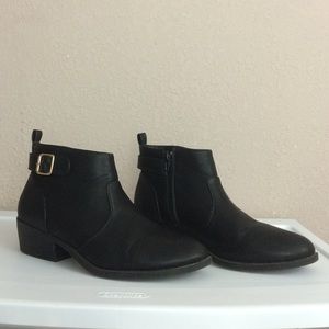 Black Leather Ankle Boot Heels