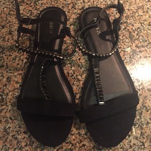 Forever 21 black rhinestone sandals