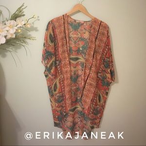 Patterned Chiffon Kimono