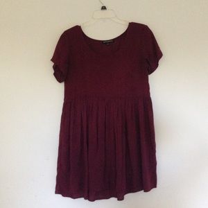 Brandy Melville Burgundy Babydoll Dress