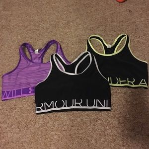 Lot of 3 Under Armour sports bras