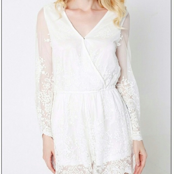 Sheer White Lace Romper - Picture 4 of 8