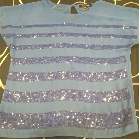 Brand new sequin striped tee - Picture 1 of 2