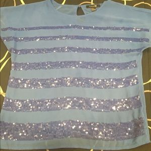 Brand new sequin striped tee