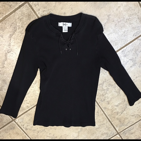 Every day comfort black ribbed top