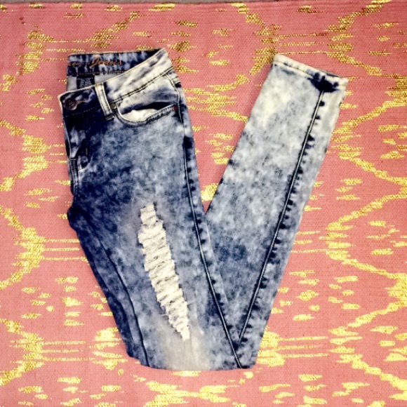 Bleached, Distressed Jeans