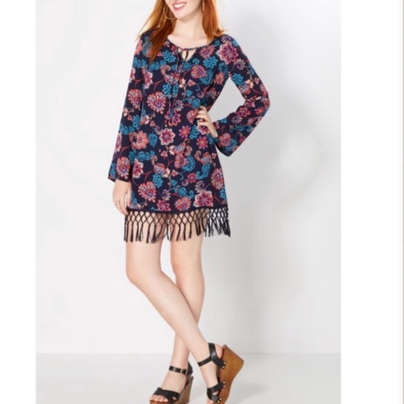 Rue 21 Fringe Boho Floral Dress