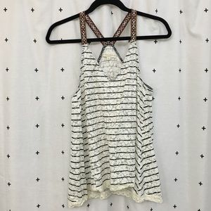 Cute lace striped tank top