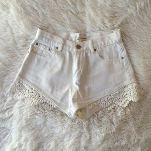 High Waisted White Short
