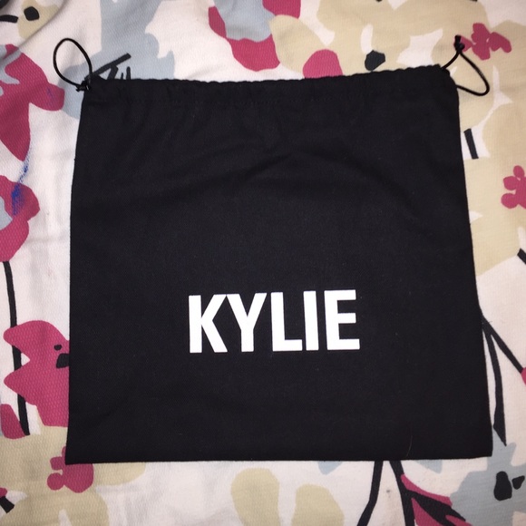 Kylie cosmetics black drawstring bag