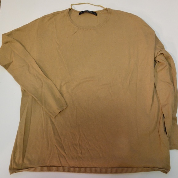 Zara Knit Sweater Shirt (Tan)