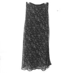 Black maxi dress with white polka dots