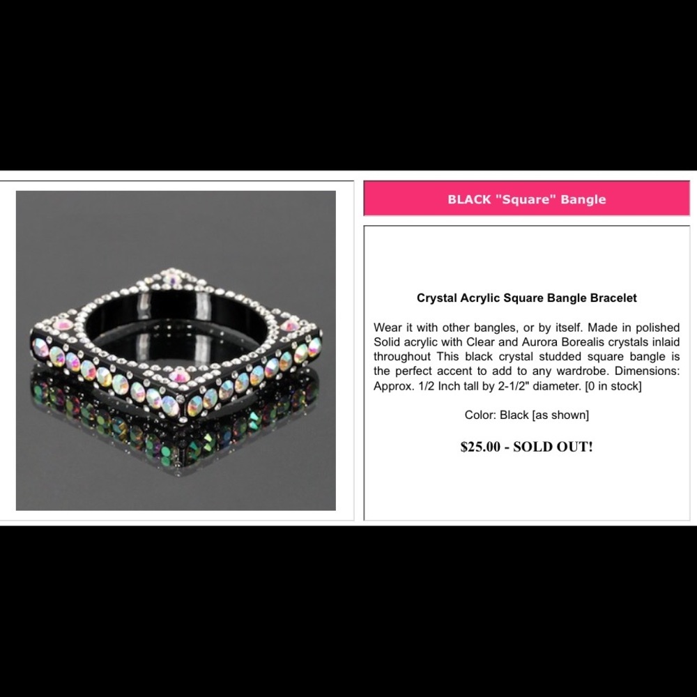 Square crystal Bracelet - Picture 5 of 5