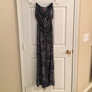 NAVY+WHITE STRAPLESS JUMPSUIT