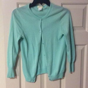 J Crew sea foam green cashmere cardigan