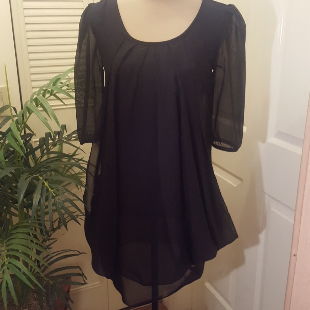 Perfect black tunic Dress. Layered. Size S