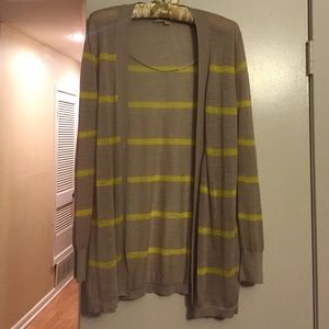Tan/yellow striped cardigan