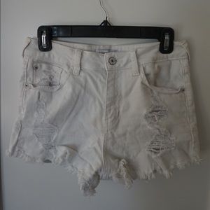 Versatile White High-Waisted Jean Shorts