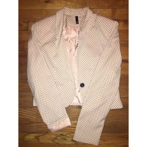 Cream and black polka dot blazer (H&M)