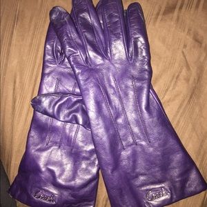 Purple Coach Gloves